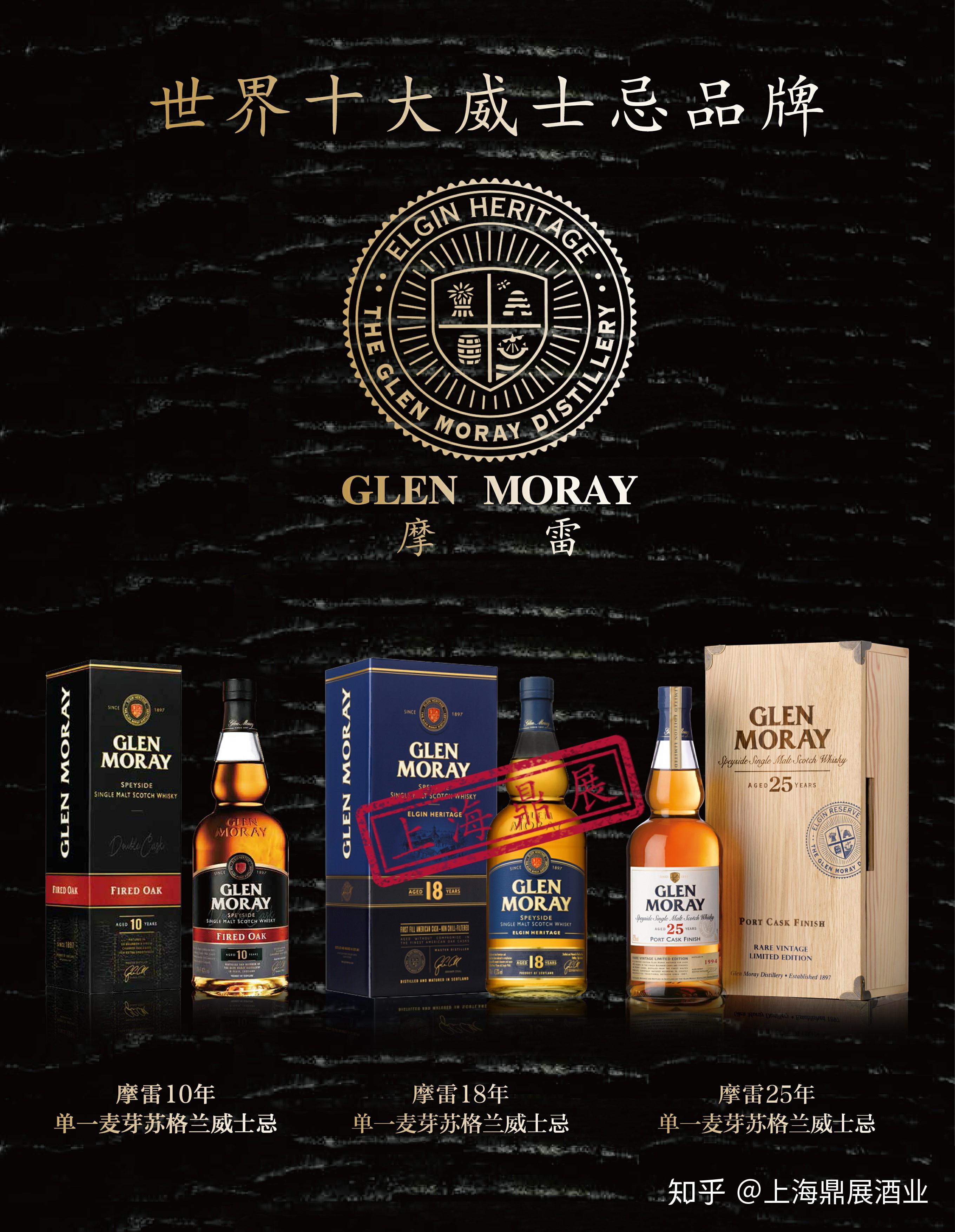 世界十大威士忌品牌摩雷10年单一麦芽苏格兰威士忌
