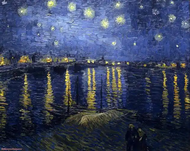 《罗纳河上的星夜/1888》文森特·梵高 | 阿尔勒时期作品欣赏