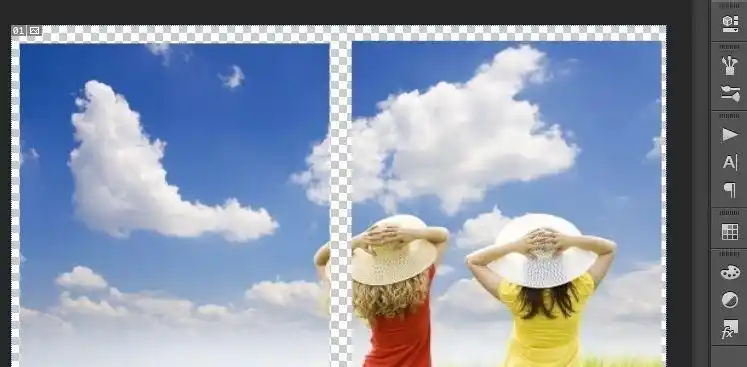 怎么用ps把图片切成两半