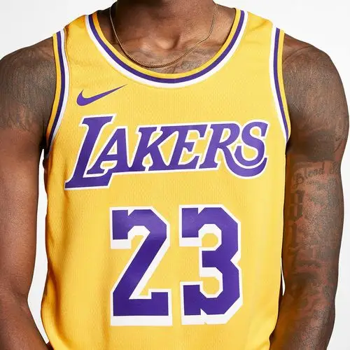 nike/耐克正品洛杉矶湖人队sw nba connected 男子休闲球衣aa7099