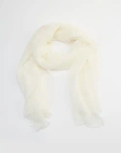 > 女款米白色围巾