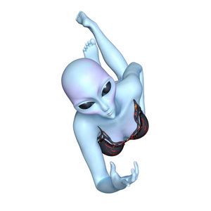 一个女外星人 3d cg 渲染照片
