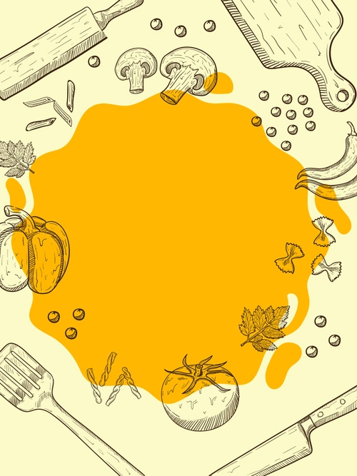 创意手绘美食海报背景模板