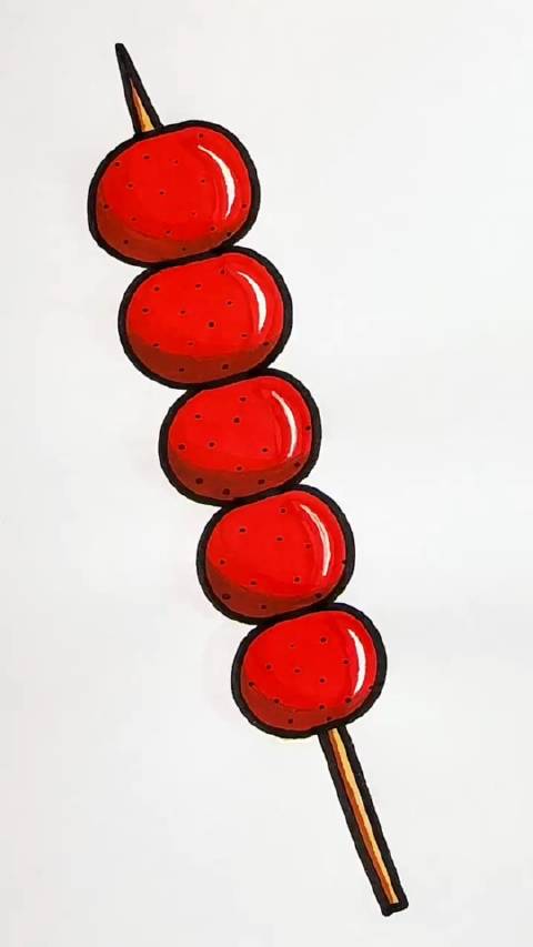 糖葫芦这样画简单又好看 "简笔画 "简笔画教程