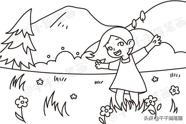 春天的儿童简笔画模板 简笔画图片大全-蒲城教育文学网