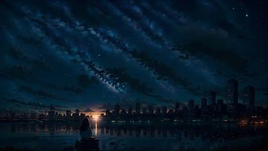 壁纸爱好者为你提供高清的星空 城市 女孩 唯美意境 4k动漫壁纸图片